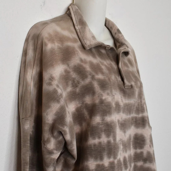 Olivaceous Sweatshirt Sz S Crop Oversized Modal Blend Neutral Athleisure Sporty - Picture 5 of 15